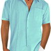 Men's Full Size Casual Short Sleeve Button Down Shirt Plus Size