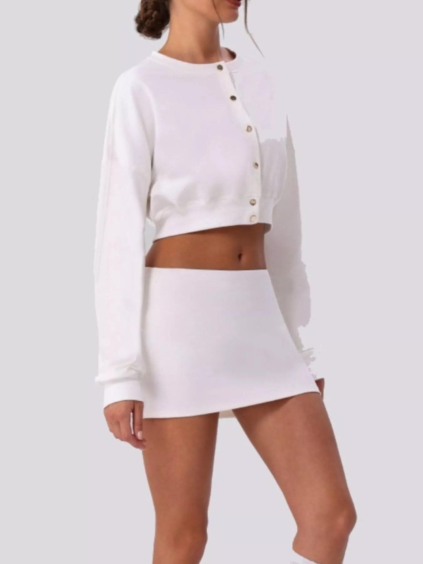The Cleo Cropped Button Cardigan