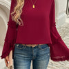 Devine Frill Round Neck Long Sleeve Top