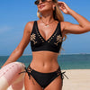 Palm Tree Cutout Lace-Up Swim Set
