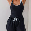 Contrast Trim Scoop Neck One-Piece Swimsuit