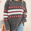 Contrast Round Neck Drop Shoulder Sweater