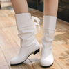 Round Toe Block Heels Boots