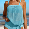 Square Neck Spaghetti Strap Tankini Set