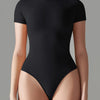 Shapewear Round Neck Short Sleeve Active Bodysuit