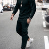 Men's Full Size Round Neck Long Sleeve Top and Pants Set Plus Size