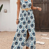 Printed Slit Sleeveless Maxi Dress