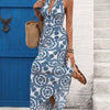 Printed Halter Neck Maxi Dress