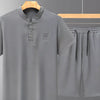 Men's Plus Size Casual Breathable Short Sleeve Shirt & Shorts Set