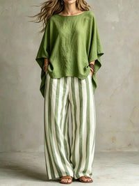 The Quinn Top & Pants Set – solid top and pocketed pants, sizes M to 5XL