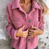 Full Size Single-Breasted Sherpa Shacket Plus Size