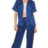 Zenana Satin Short Sleeve Top and Pants Pajama Set