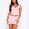 Ladies Lace Splicing Slim Fit Hottie Top + Skirt Set