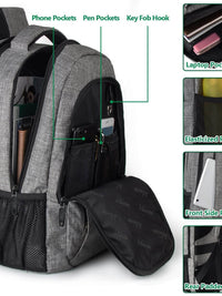 Interior view of MATEIN Travel Laptop Backpack featuring multiple storage pockets for tech accessories and organization.