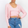 Crop Tank Top & Cardigan Sweater Set