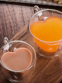 Heart Shaped Glass Cup for Coffee, Espresso, Champagne, Wine, Milk, Juice Drinkware and Bar Utensil