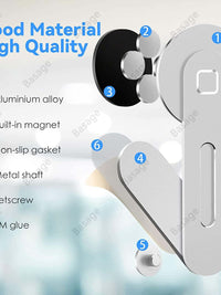 Streamline Your Workspace: Sleek Magnetic Laptop Phone Holder - Perfect for Computer Monitors, Slim & Foldable Design Compatible with iPhone 14/13/12 Series and All Smartphones