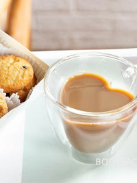 Heart Shaped Glass Cup for Coffee, Espresso, Champagne, Wine, Milk, Juice Drinkware and Bar Utensil