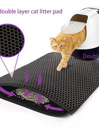 Waterproof Pet Cat Litter Mat Double Layer Pet Litter Box Mat Non-Slip Sand Cat Pad Washable Bed Mat Clean Pad Products