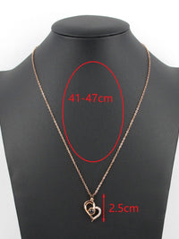 Silver Rosegold Plated 100 Language I Love You Projection Heart Pendant Necklace