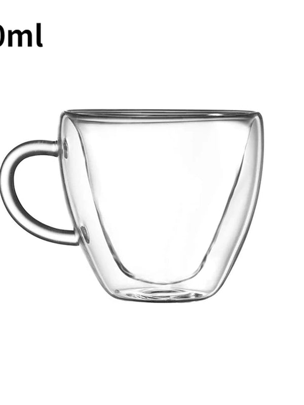 Heart Shaped Glass Cup for Coffee, Espresso, Champagne, Wine, Milk, Juice Drinkware and Bar Utensil