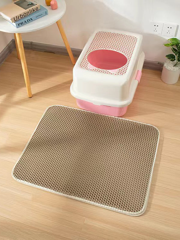 Waterproof Pet Cat Litter Mat Double Layer Pet Litter Box Mat Non-Slip Sand Cat Pad Washable Bed Mat Clean Pad Products
