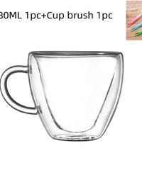 Heart Shaped Glass Cup for Coffee, Espresso, Champagne, Wine, Milk, Juice Drinkware and Bar Utensil