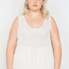Plus Size Sheer Ivory Ribbed Causal Tank Top