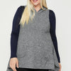 Plus Size Two Tone Knit, Sleeveless Top