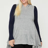 Plus Size Two Tone Knit, Sleeveless Top