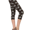Multi-color Print, Cropped Capri Leggings