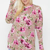 Flattering Cutout Details Floral Print Top