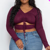 Plus Size Drawstring Ruched Cutout Crop Top