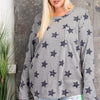 Plus Size Star Printed Poly Rayon Loose Fit Top