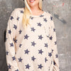 Plus Size Star Printed Poly Rayon Loose Fit Top