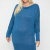 Draped Neck Long Sleeve Dress
