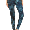 5-inch Long Yoga Style Banded Lined Tie Dye Printed Knit Legging With High Waist