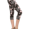 Multi-color Print, Cropped Capri Leggings In A Fitted Style With A Banded High Waist.