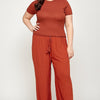Solid Full Length Wide Leg Palazzo Pants