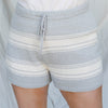 Plus Heather Grey Stripe Knit Shorts