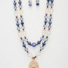 Hamsa hand pendant beaded layered necklace