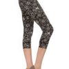 Multi-color Print, Cropped Capri Leggings In A Fitted Style With A Banded High Waist.