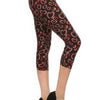 Multi-color Print, Cropped Capri Leggings In A Fitted Style With A Banded High Waist