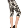 Paint Splatters Printed High Waisted Capri Leggings In A Fitted Style, With An Elastic Waistband