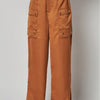 Satin Cargo Pocket Wide Leg Pants