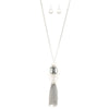 Cube Rhinestone Chain Tassel Necklace