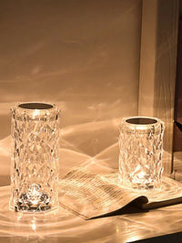 LED Crystal Rose Table Lamp USB Rechargeable 16 Color Touch Romantic Diamond Night Lamp Home Decoration Ambient Light Bedroom