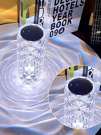 LED Crystal Rose Table Lamp USB Rechargeable 16 Color Touch Romantic Diamond Night Lamp Home Decoration Ambient Light Bedroom