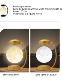Transform Your Space: Enchanting 3D Levitating Moon Lamp | Wireless LED with Mesmerizing Rotation | Three Soothing Colors | Create a Magical Atmosphere in Your Bedroom | The Ultimate Novelty Christmas Gift"