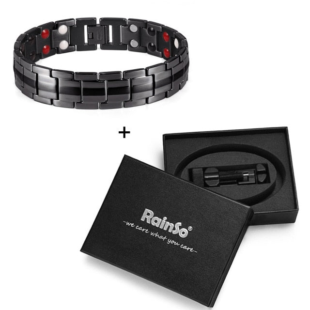 Mens Powerful Magnetic Therapeutic Bracelets Benefit for Pain